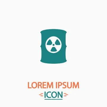 Radioactive waste computer symbol Stock Illustration