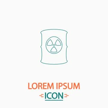 Radioactive waste computer symbol Stock Illustration