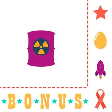 Radioactive waste computer symbol Stock Illustration