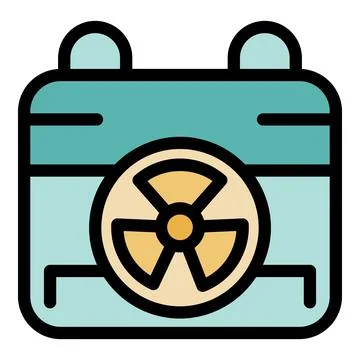 Radioactive waste container emitting ionizing radiation symbol Stock Illustration