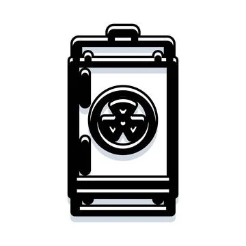 Radioactive waste container illustrating nuclear hazard and danger Stock Illustration