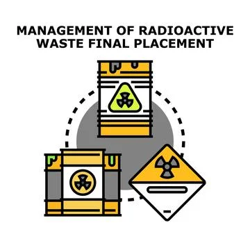 Radioactive waste management and safe container storage concept 스톡 일러스트
