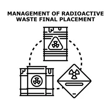 Radioactive waste management and safe container storage concept 스톡 일러스트