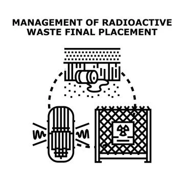 Radioactive waste management final placement concept Stock Illustration
