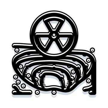 Radioactive waste material in abstract style illustration Stock Illustration