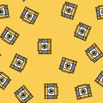 Radioactive waste nuclear energy vector seamless pattern イラスト素材