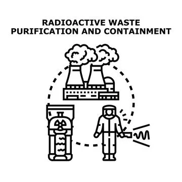 Radioactive waste purification and containment concept Stock Illustration