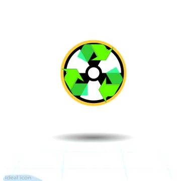 Radioactive waste recycling vector icon. Recycle arrows ecology symbol. Stock Illustration