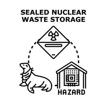 Radioactive waste storage creating environmental hazard concept Stock Illustration