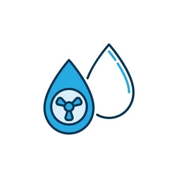 Radioactive Water Drop vector Pollution modern icon Stock Illustration