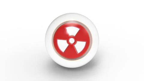 Radioactivity Button Red Stock Illustration