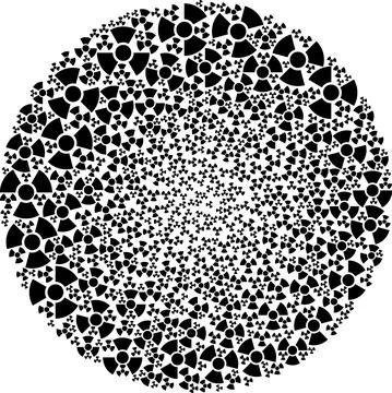 Radioactivity Icon Exploding Round Globula Collage Stock Illustration