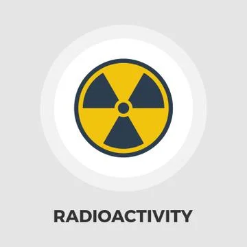 Radioactivity icon flat Stock Illustration