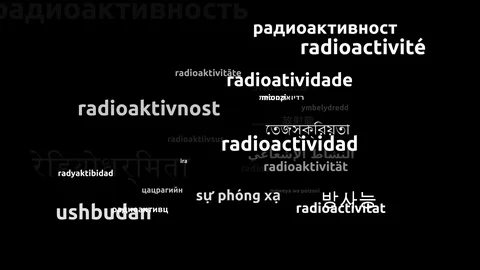 Radioactivity Translated in 33 Worldwide Languages Endless Looping 3d Zooming Video stock 118960047