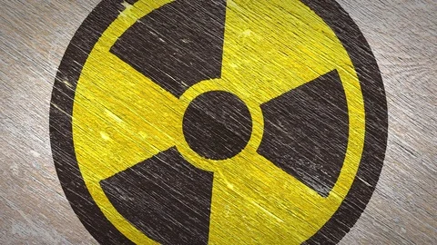 Radioactivity Warning  Sign.  4K Stock Footage 119318997