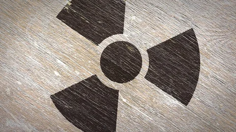 Radioactivity Warning  Sign.  4K Stock Footage 119320571