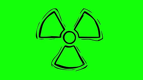 Radioation symbol line boil effect Video stock 337727113
