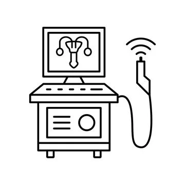 Radiofrequency therapy urethra icon. Simple line, outline vector of urology Stock Illustration