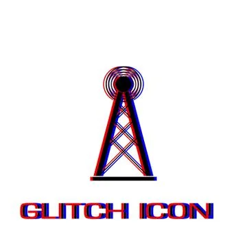 Radiolocation radar icon flat Stock Illustration