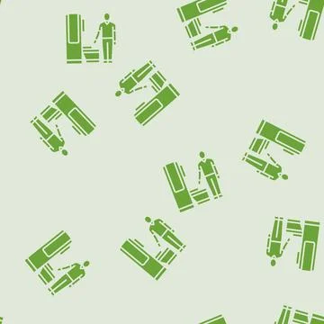 Radiologic technologist scanner glyph seamless pattern Stock Illustration