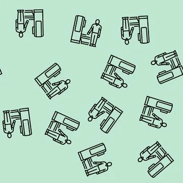 Radiologic technologist scanner line seamless pattern イラスト素材