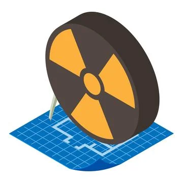 Radiological contamination icon isometric vector. Radioactive hazard sign layout Ilustración de archivo
