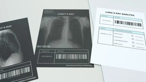 The radiologist exam the x-rays images and makes a medical conclusion Stock Footage 129089455