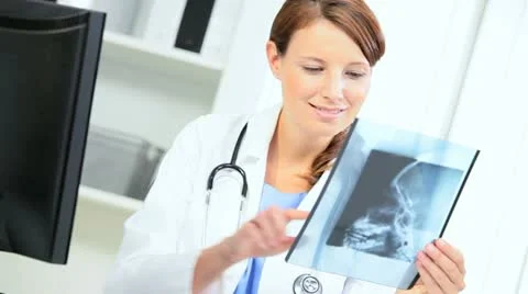 Radiologist Examining X-Ray Film Stock Footage