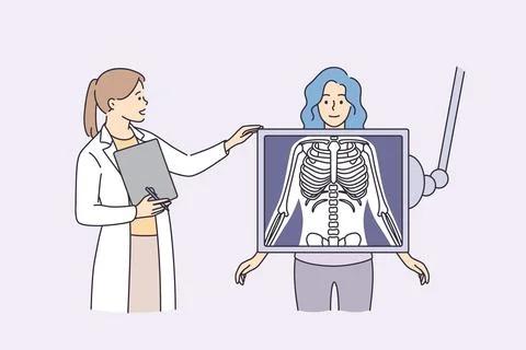 Radiology and body scan in medicine concept Stock Illustration