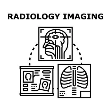 Radiology imaging detecting human body medical information Stock Illustration