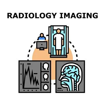 Radiology imagining process visualizing medical diagnosis concept Stock Illustration