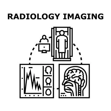 Radiology imagining process visualizing medical diagnosis concept Stock Illustration