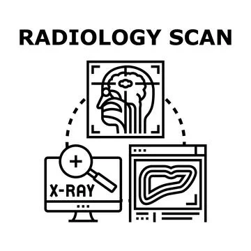 Radiology scan concept diagnosing human body illness technology Stock Illustration