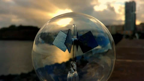 Radiometer with sea and city in the background Stock Footage 246788973