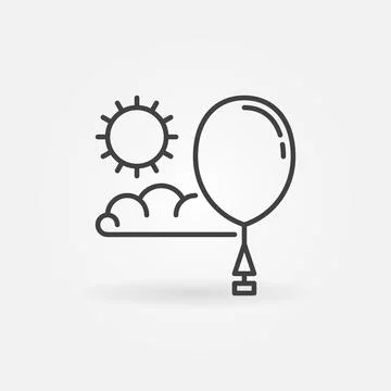 Radiosonde in Sky with Sun vector concept outline icon Stock Illustration