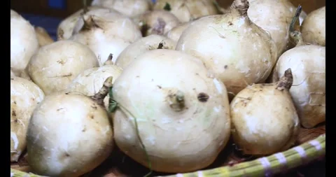 Radish on the basket Stock Footage 294180082