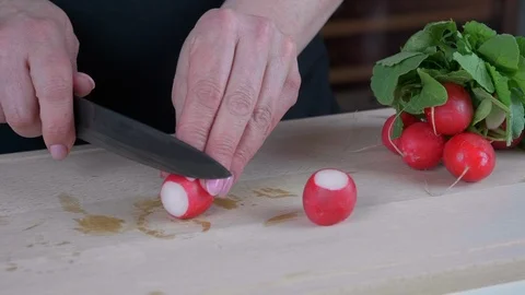 Radish on the cutting Board Video stock 108139241