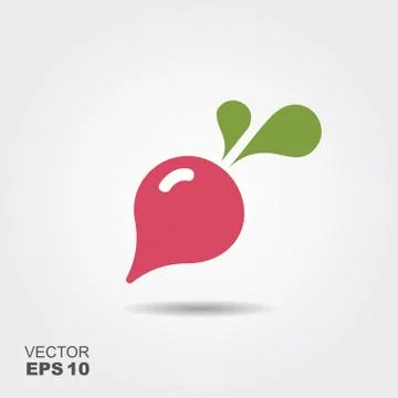 Radish flat icon vector, colorful logo illustration isolated on white Stock Illustration
