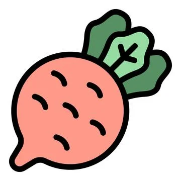 Radish food icon vector flat Stock Illustration