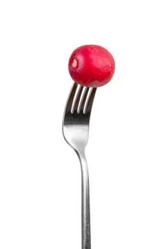 Radish on a fork Stock Photos