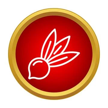 Radish icon outlining fresh root vegetable produce Stock Illustration