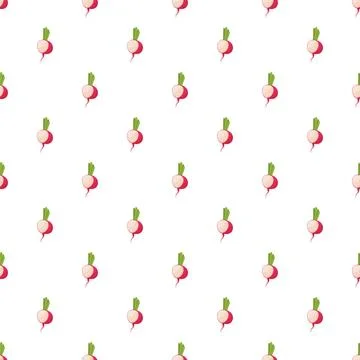 Radish illustration forming a seamless pattern background Stock Illustration