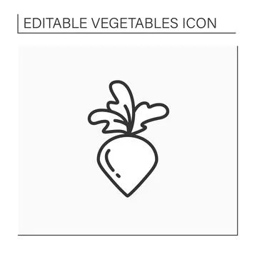 Radish line icon Stock Illustration