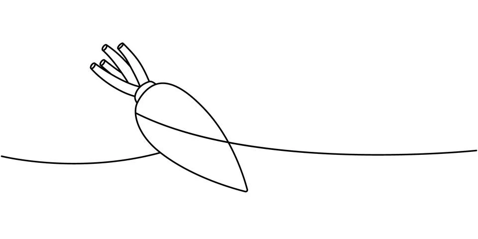 Radish one line continuous drawing. Fresh organic vegetable. Vector illustration Stock Illustration
