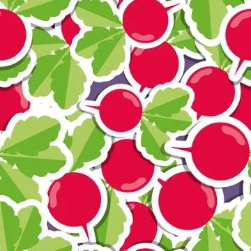 Radish pattern. seamless texture with ripe radishes Stock Illustration
