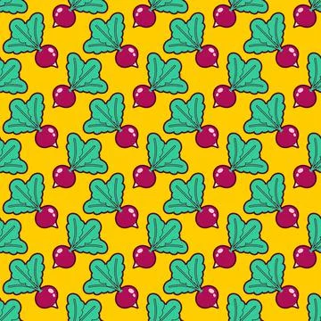 Radish pattern seamless. vegetable garden plant background Stock Illustration