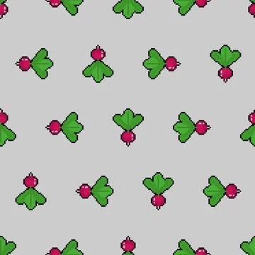 Radish pixel art pattern seamless. vegetable garden plant 8 bit background. p Illustrazione stock