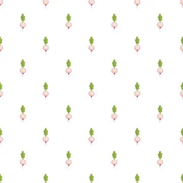 Radish repeating pattern creating a healthy food background Stock Illustration