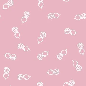 Radish ripe line vector seamless pattern 스톡 일러스트