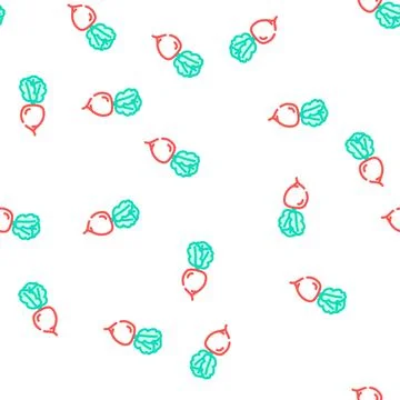 Radish ripe vector seamless pattern 스톡 일러스트